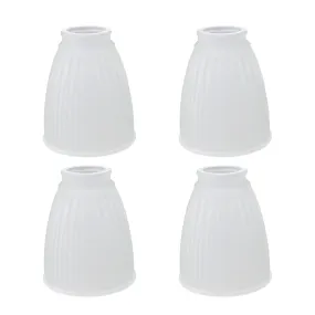 # 23037-4 Transitional Style Replacement Frosted Ribbed Glass Shade, 2 1/4" Fitter Size, 5" high x 4 1/2" diameter, 4 Pack