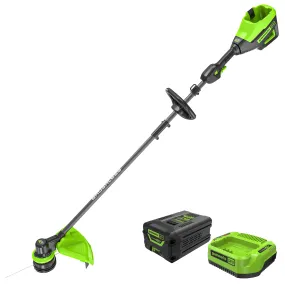 60V 17" Cordless Battery Brushless String Trimmer w/ Carbon Fiber Shaft w/ 4.0Ah Battery & Charger