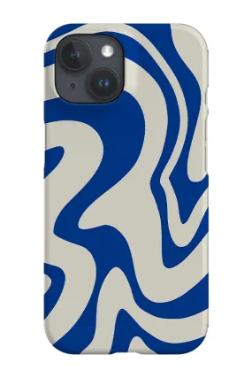 Abstract Wave Phone Case (Cream Blue)