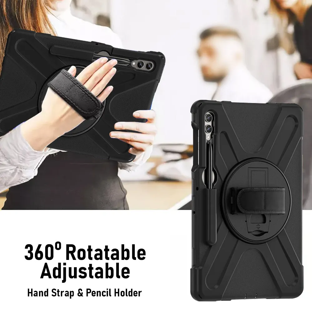 AMZER Silicone   PC Protective Case with Holder with Shoulder Strap, Hand Grip for Samsung Galaxy Tab S7 FE 5G T730