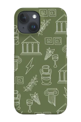 Ancient Greek Doodle Phone Case (Green)