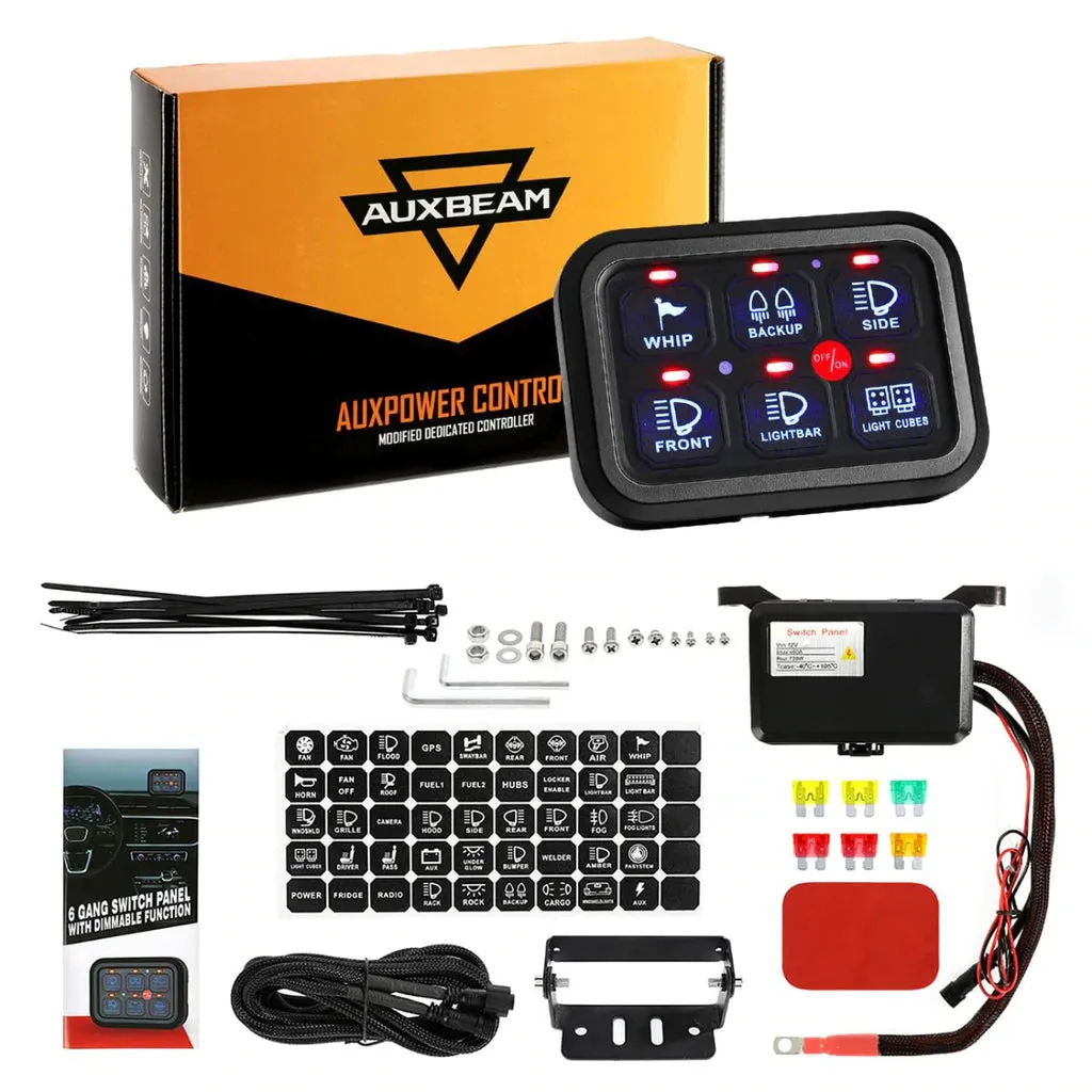 Auxbeam 6 Gang LED Switch Panel Kit