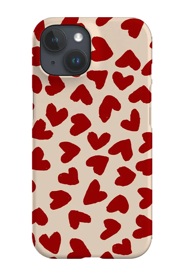 Big Hearts Phone Case (Beige Red)