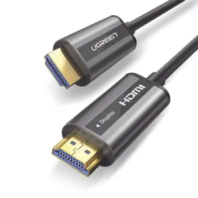 Cable HDMI de 15 Metros por Fibra Óptica 4K@60Hz / Fibra de 4 núcleos   Cobre estañado de 7 núcleos / Compatible con HDMI 2.0 / Alta velocidad 18 Gbps / 3D / HDR / Caja de Aleacion Zinc / Premium