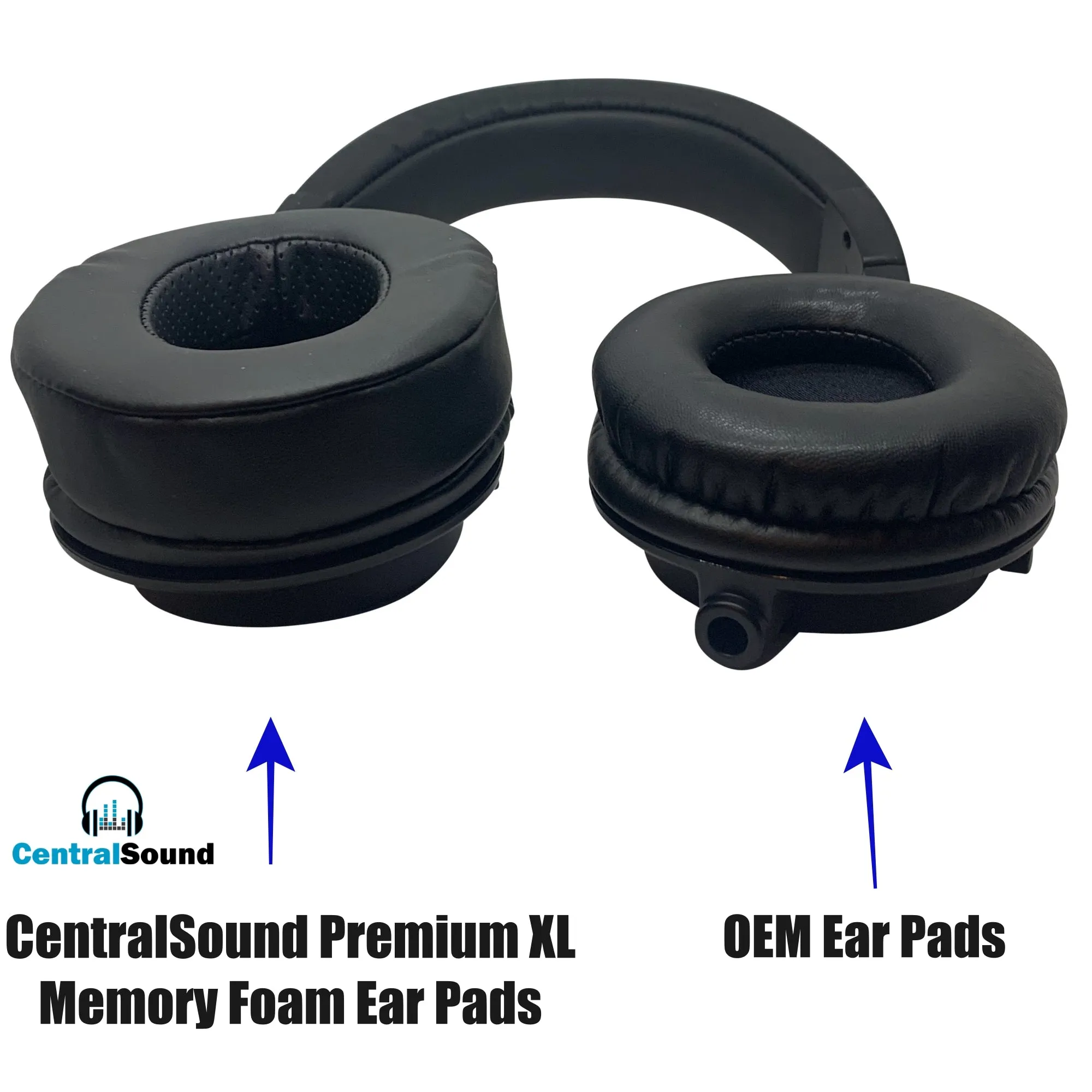 CentralSound Premium XL Memory Foam Ear Pad Cushions for Audio-Technica Headphones