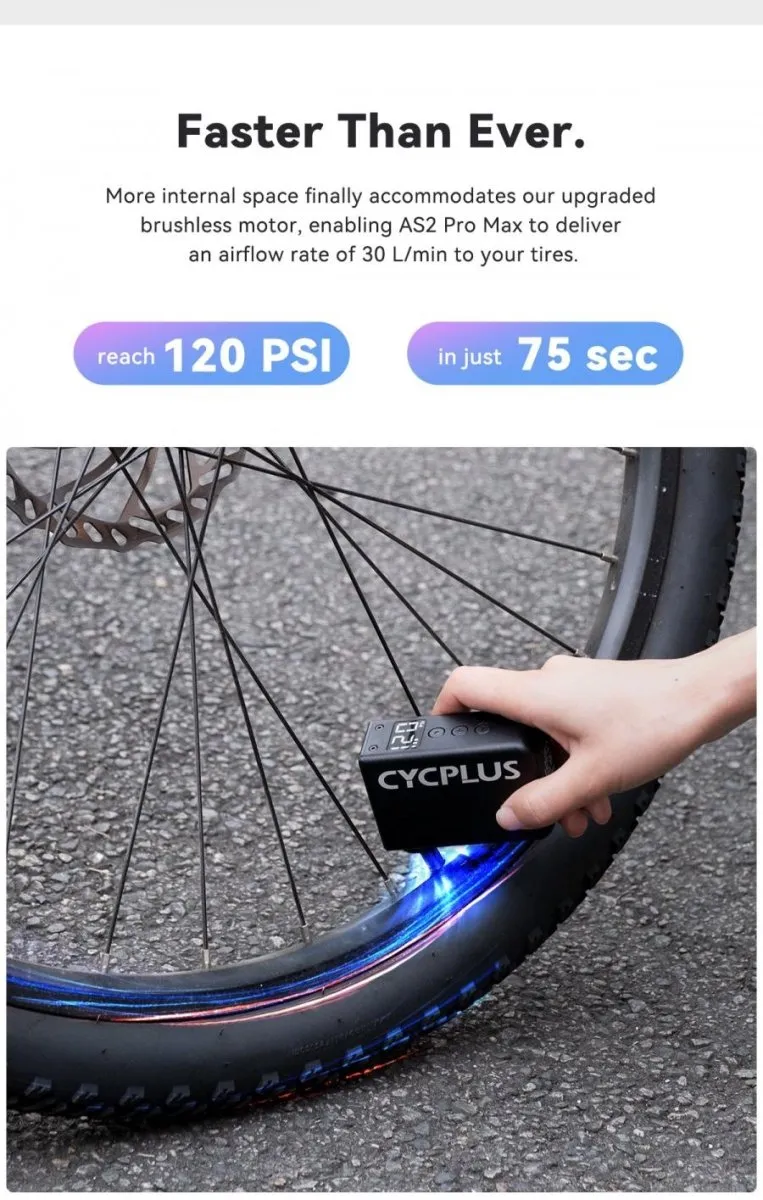 Cycplus AS2 Pro Max Mini Electric Air Pump