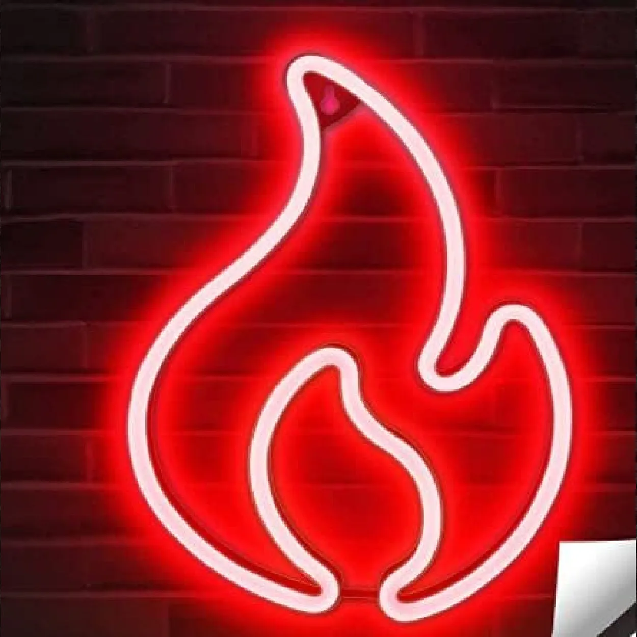 Fire Flames Neon Light Strip for Wall Bedrooms Hotels Office Homes Decorations LED Art Indoor L X H 11 X 13 Inches