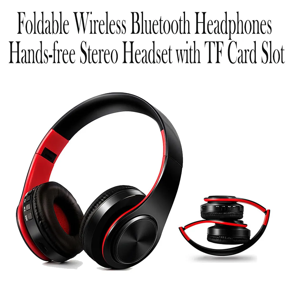 Foldable Wireless Bluetooth Stereo Headset with TF Card Slot- USB Charging