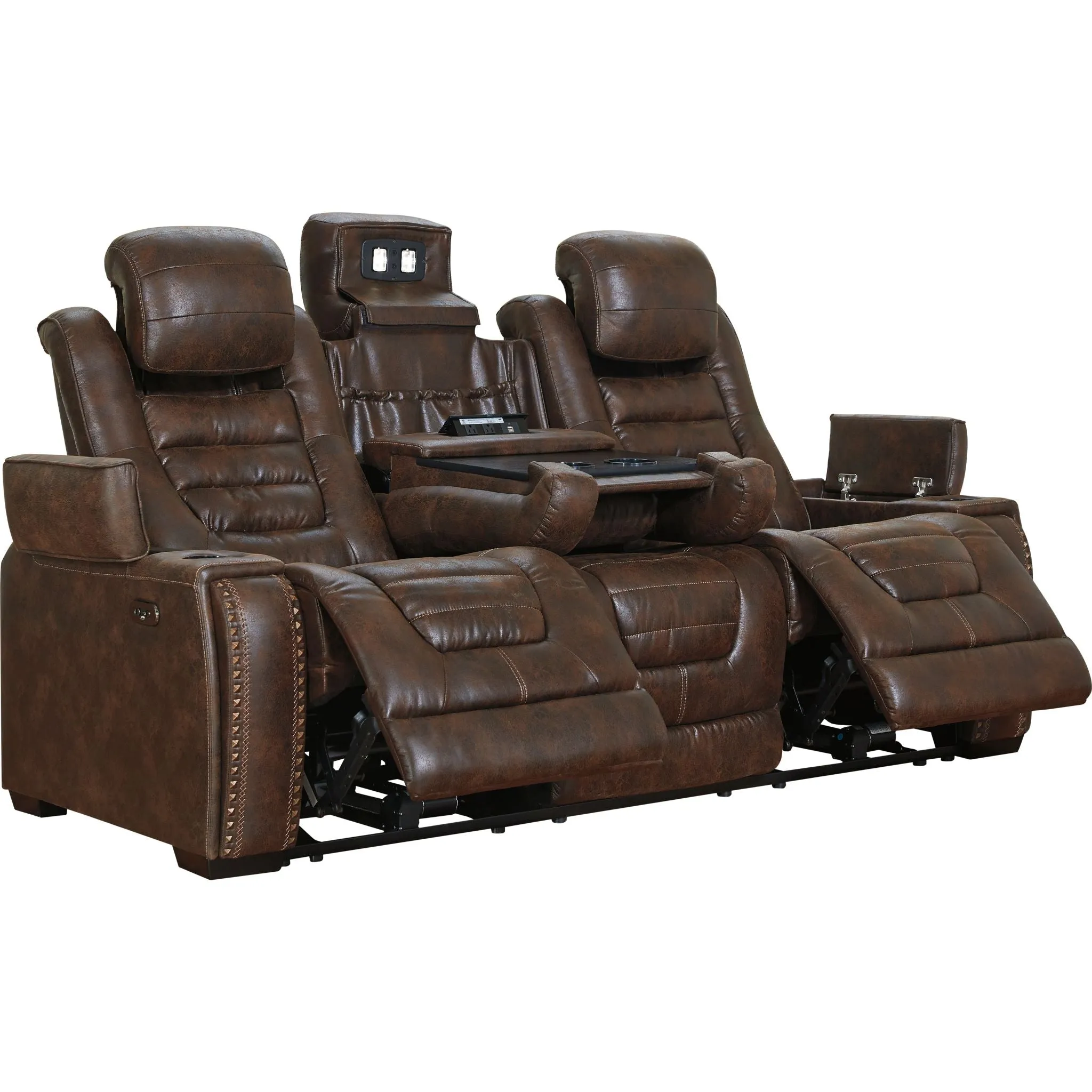 Game Zone Power Reclining Sofa with Adjustable Headrest