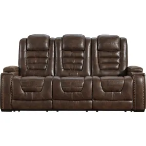 Game Zone Power Reclining Sofa with Adjustable Headrest