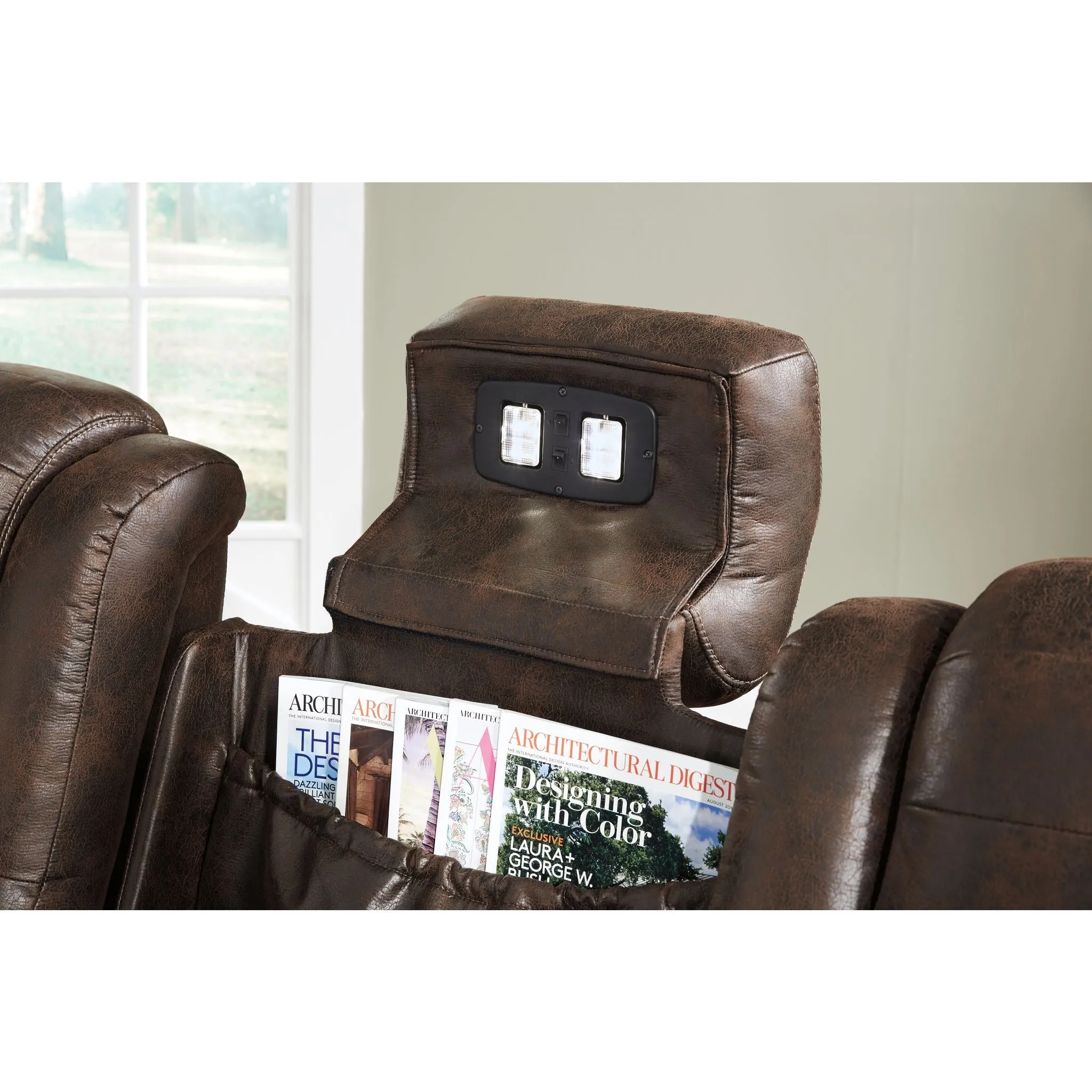 Game Zone Power Reclining Sofa with Adjustable Headrest