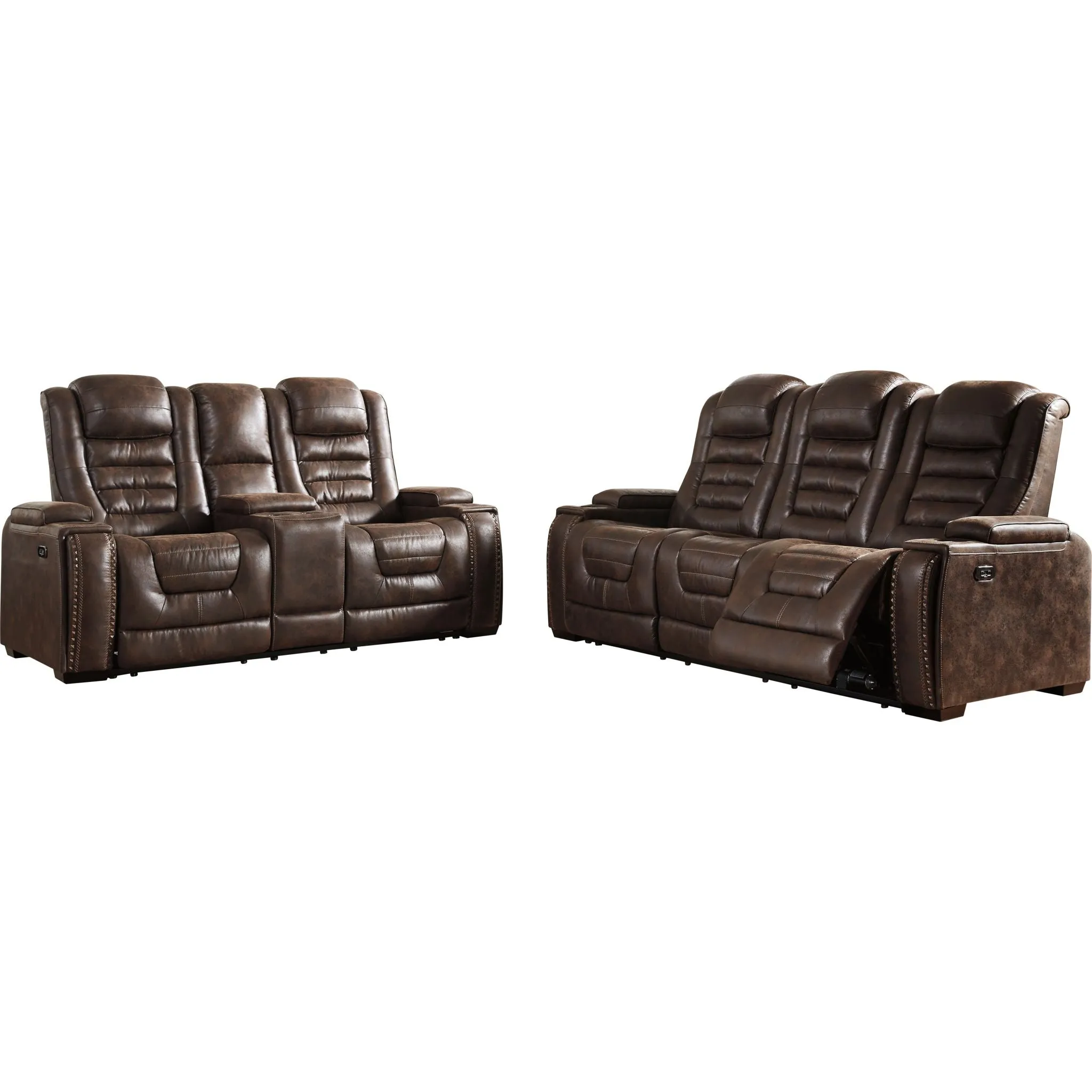 Game Zone Power Reclining Sofa with Adjustable Headrest