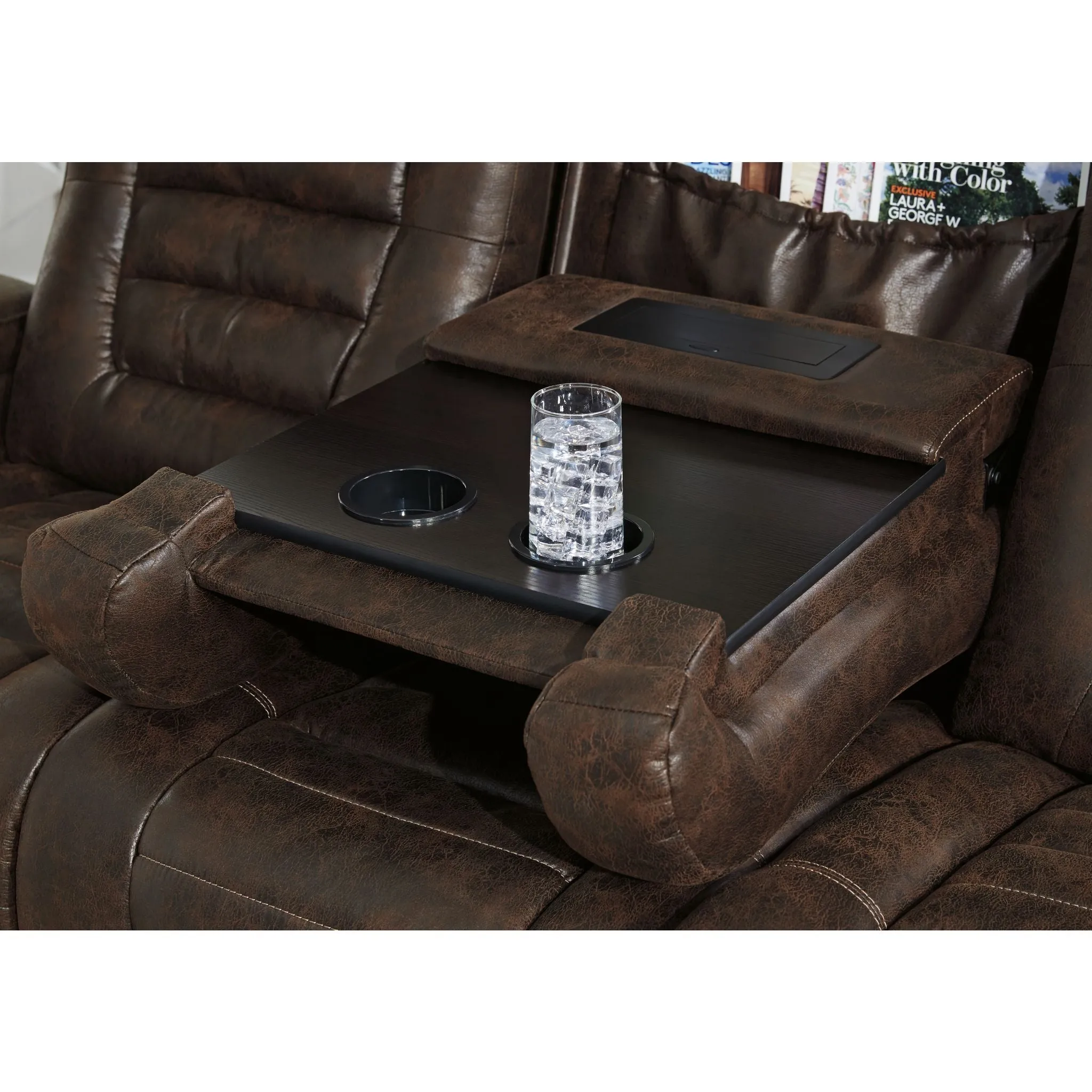 Game Zone Power Reclining Sofa with Adjustable Headrest