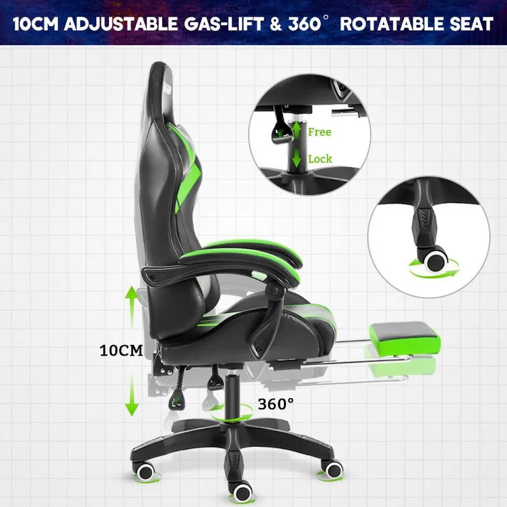 Gaming LED Massage Chair with Footrest