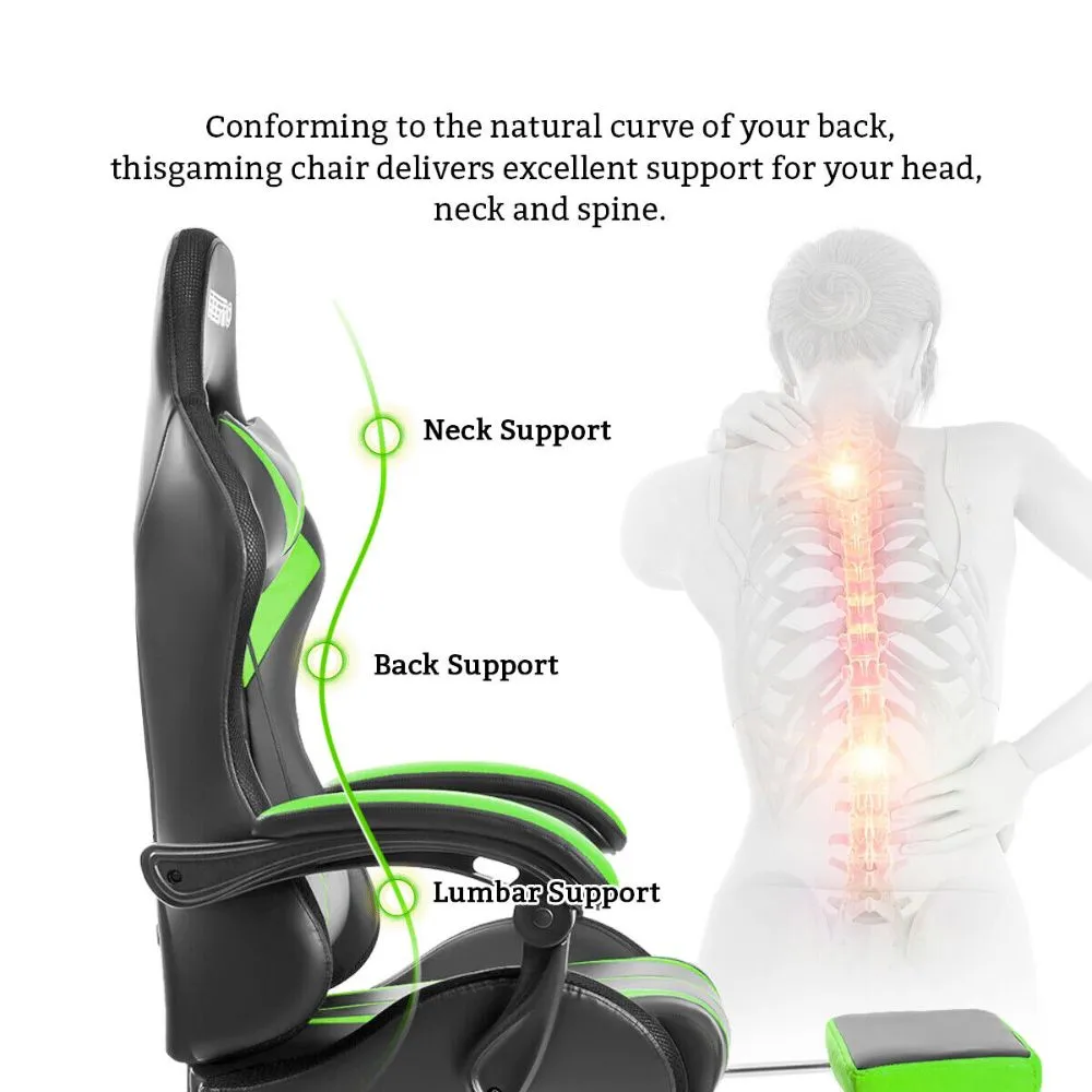 Gaming LED Massage Chair with Footrest