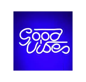 Good Vibes Neon Light Strip for Wall Bedroom Office Home Decoration LED Art Indoor L X H 12 X 6.7 Inches