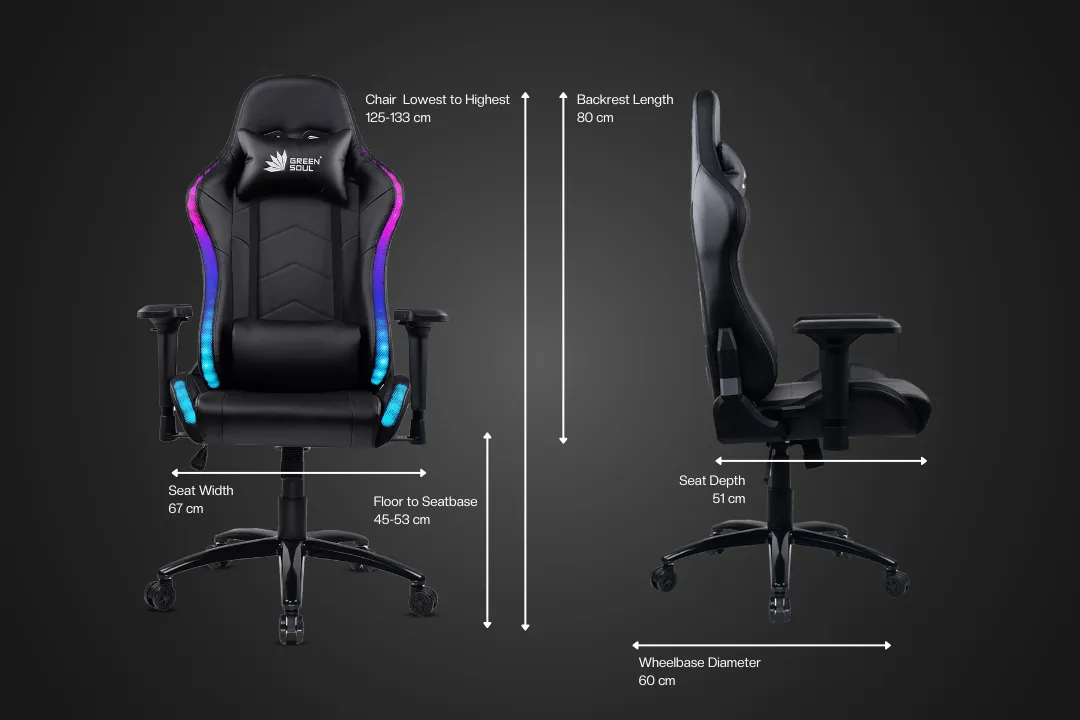 Green Soul Thunder Gaming Chair with LED RGB Lights