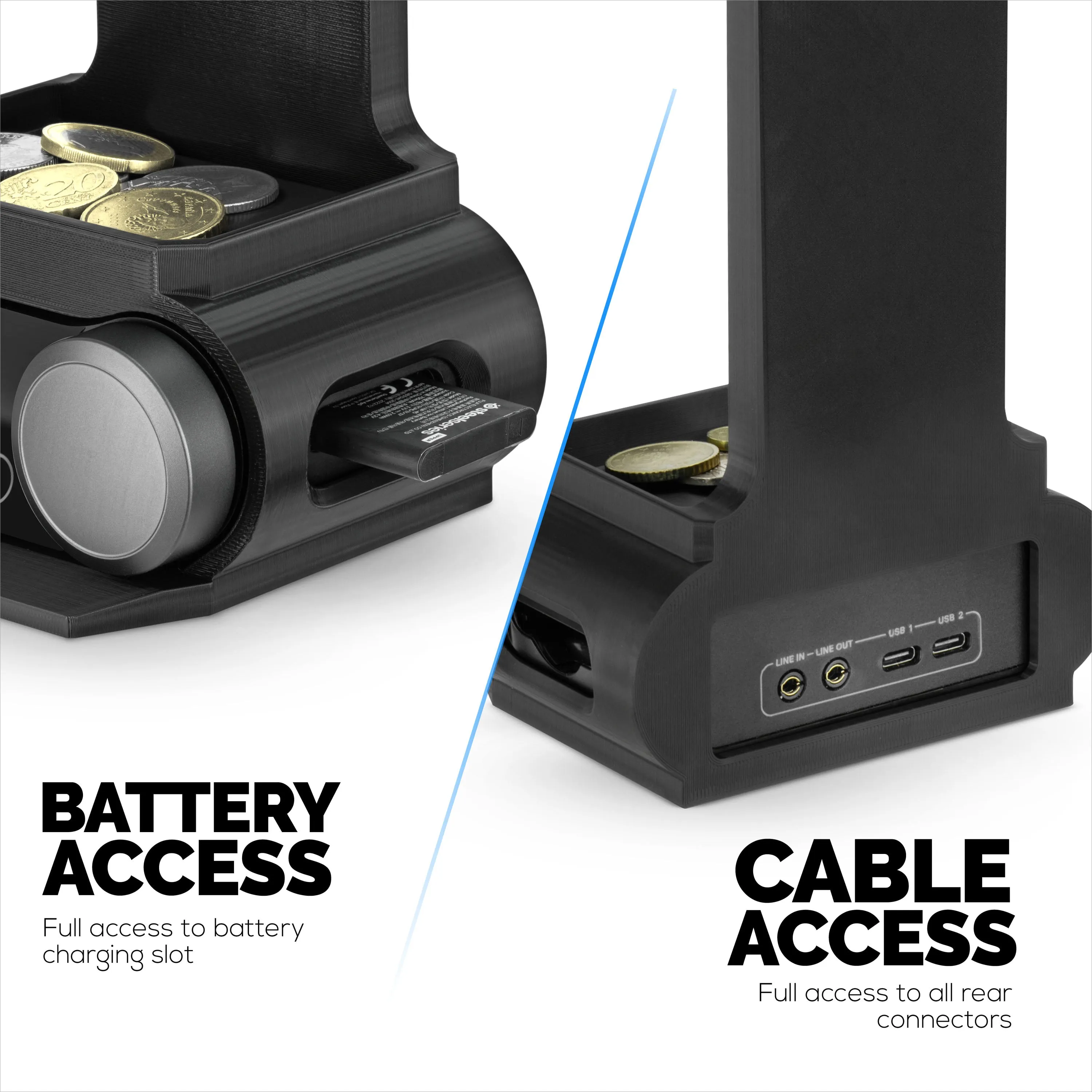 Headphone Stand Designed for Steelseries Arctis Nova Pro Wireless Headsets with Dock for the Wireless Base Station