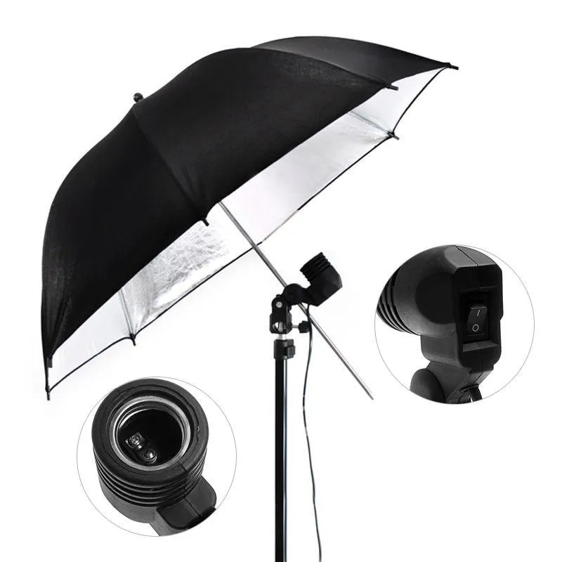 Hypop Standard 250W Double Umbrella Continuous Lighting Kit with 4 Umbrellas