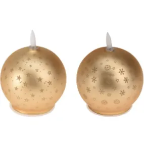 LED Candle Lifetime Golden Christmas Bauble (AAA)