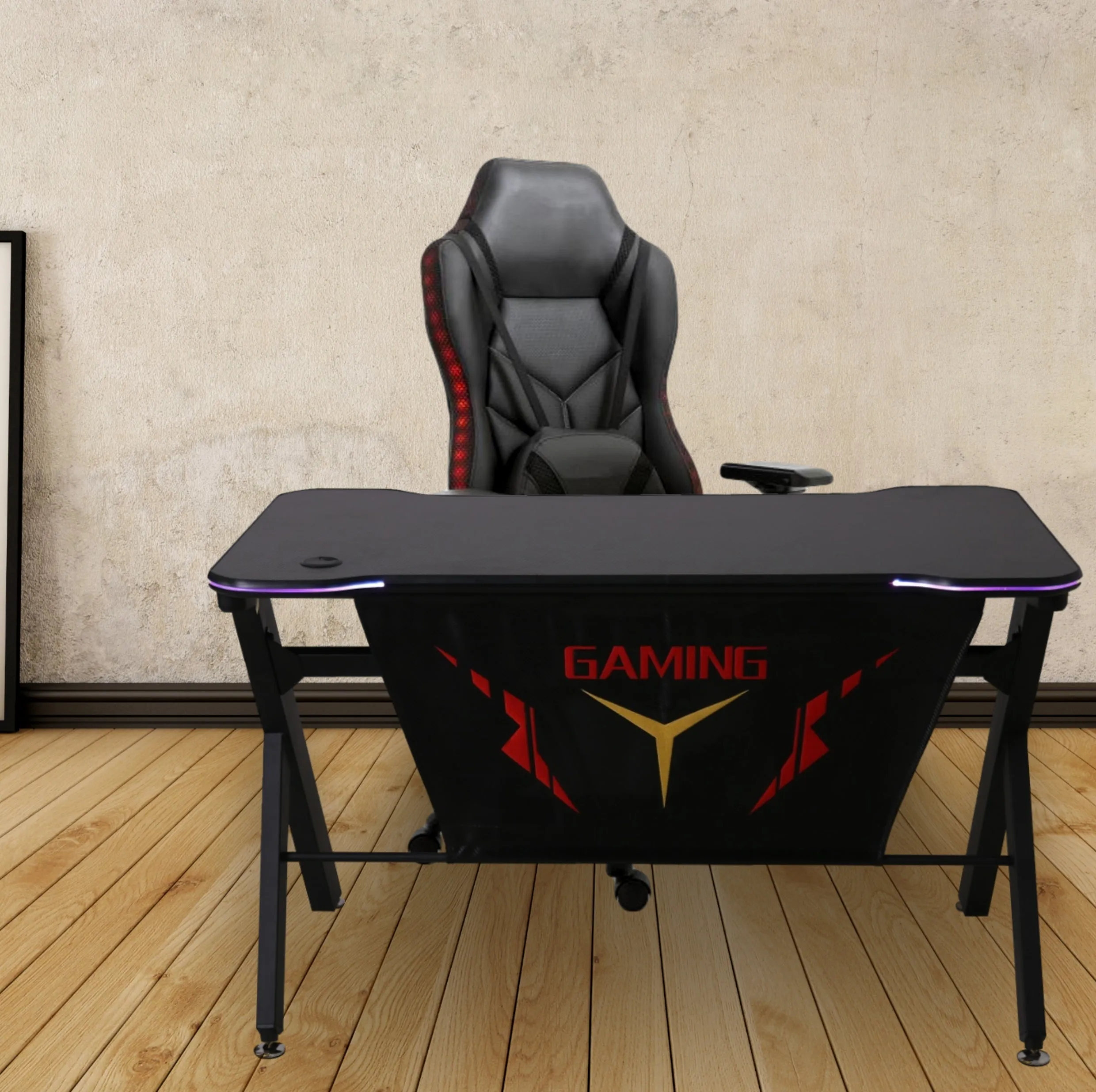 LED GAMING SERIES/ 4542 GAMING CHAIR (BLACK)