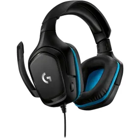 Logitech G432 7.1 Surround Sound Wired Gaming Headset, Black/Blue