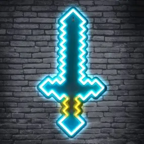 Minecraft Diamond RGB Sword Novelty Wall Light Neon