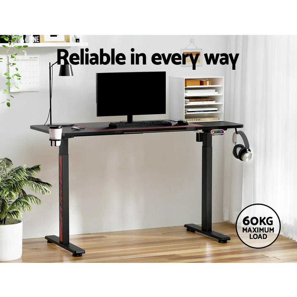 Motorised RGB Standing Gaming Desk with USB Charger - Artiss