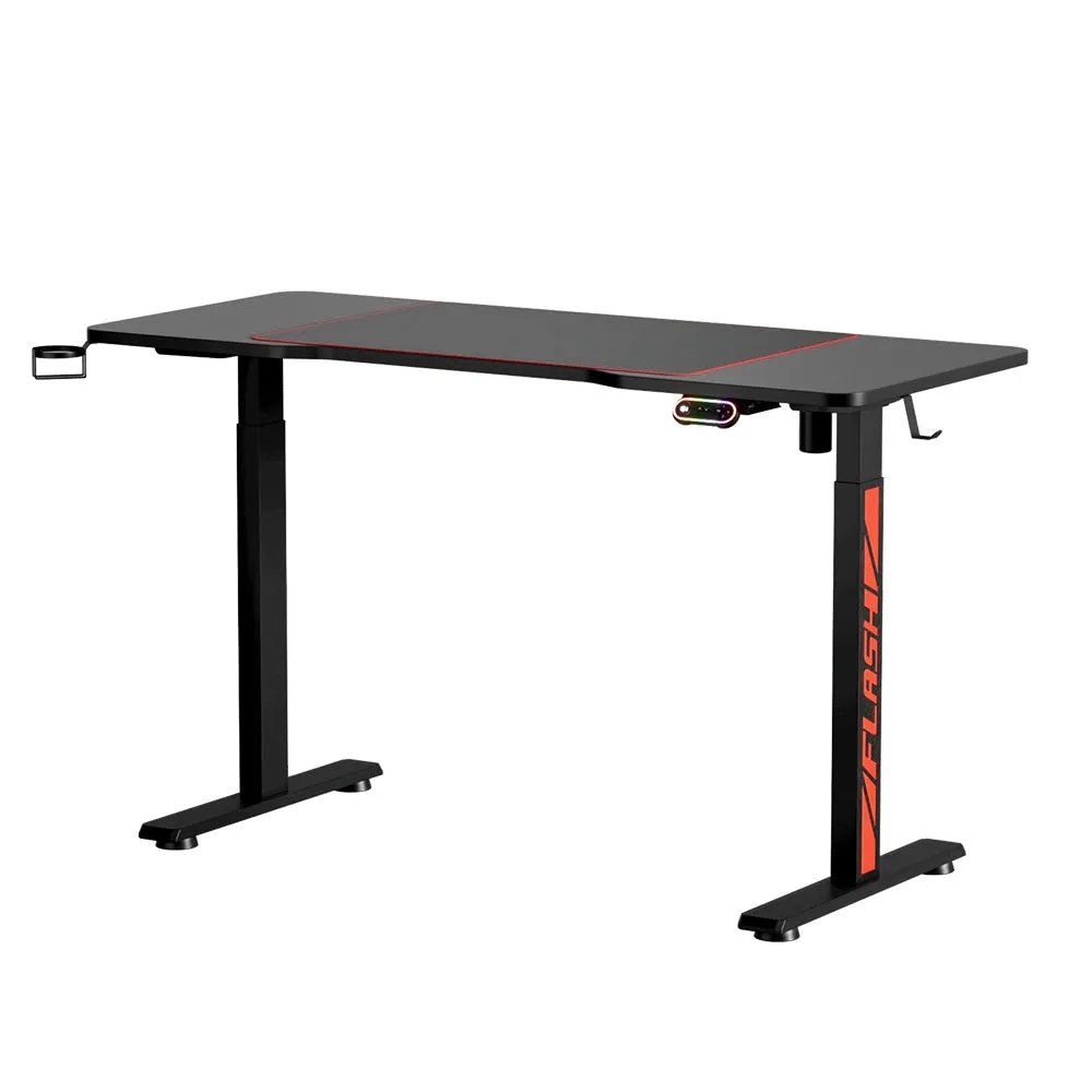 Motorised RGB Standing Gaming Desk with USB Charger - Artiss