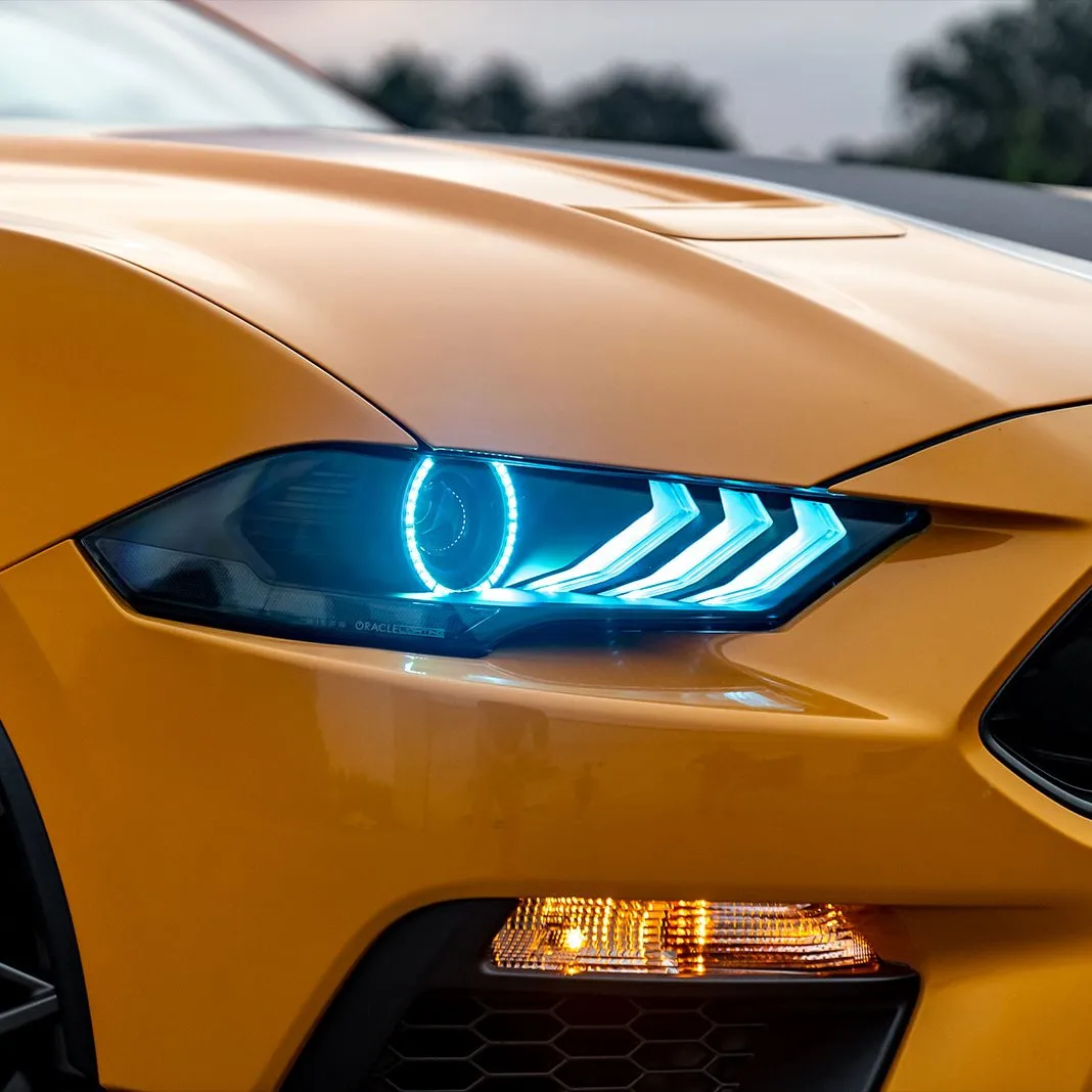 ORACLE Lighting 2018-2023 Ford Mustang "Black Series" Dynamic ColorSHIFT LED Headlights w/ Sequential Turn Signal