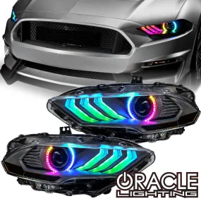 ORACLE Lighting 2018-2023 Ford Mustang "Black Series" Dynamic ColorSHIFT LED Headlights w/ Sequential Turn Signal