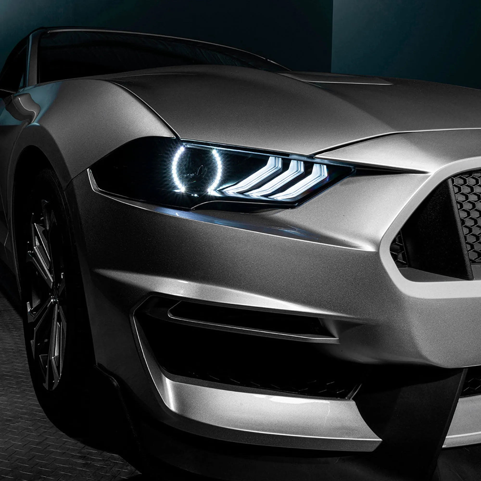 ORACLE Lighting 2018-2023 Ford Mustang "Black Series" Dynamic ColorSHIFT LED Headlights w/ Sequential Turn Signal