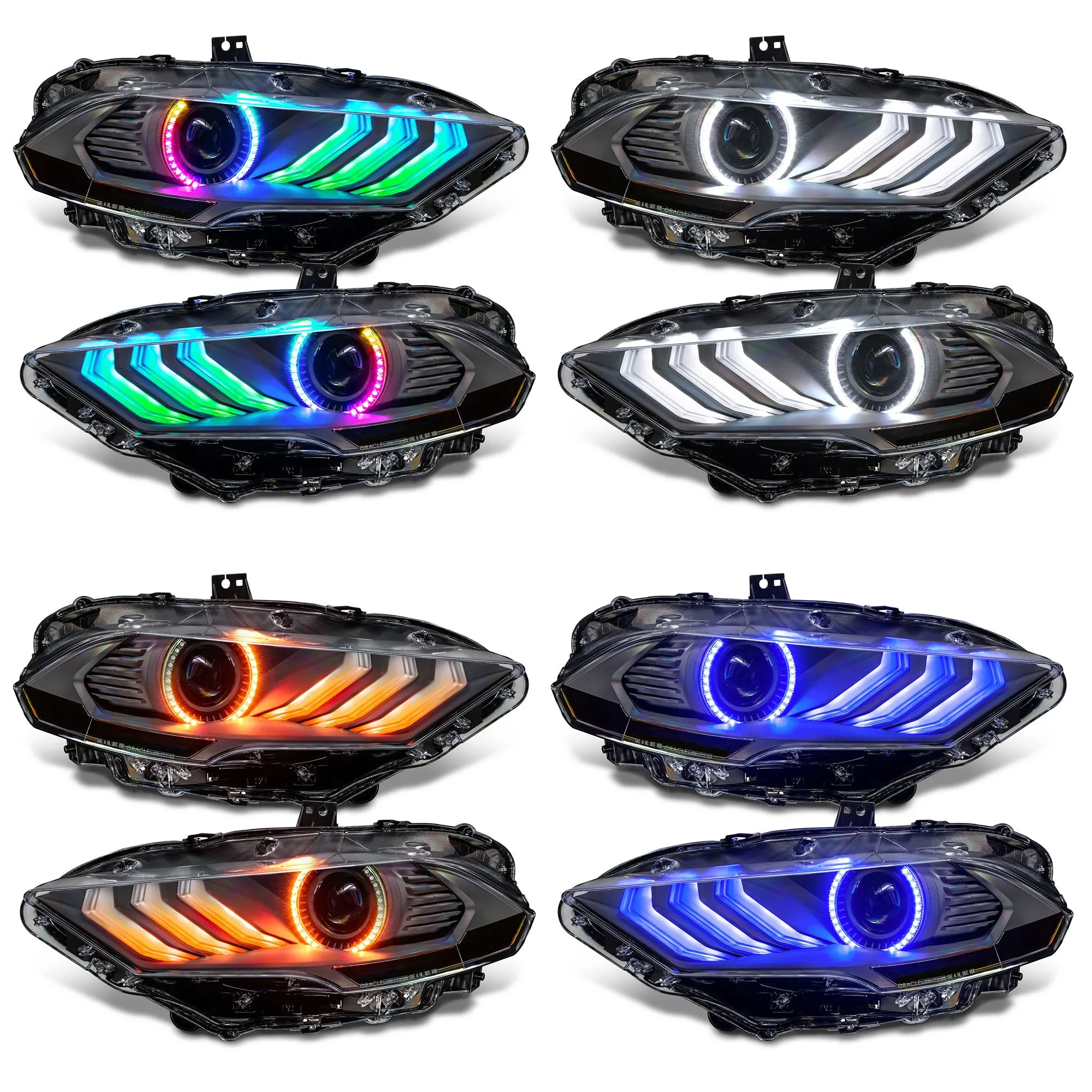 ORACLE Lighting 2018-2023 Ford Mustang "Black Series" Dynamic ColorSHIFT LED Headlights w/ Sequential Turn Signal