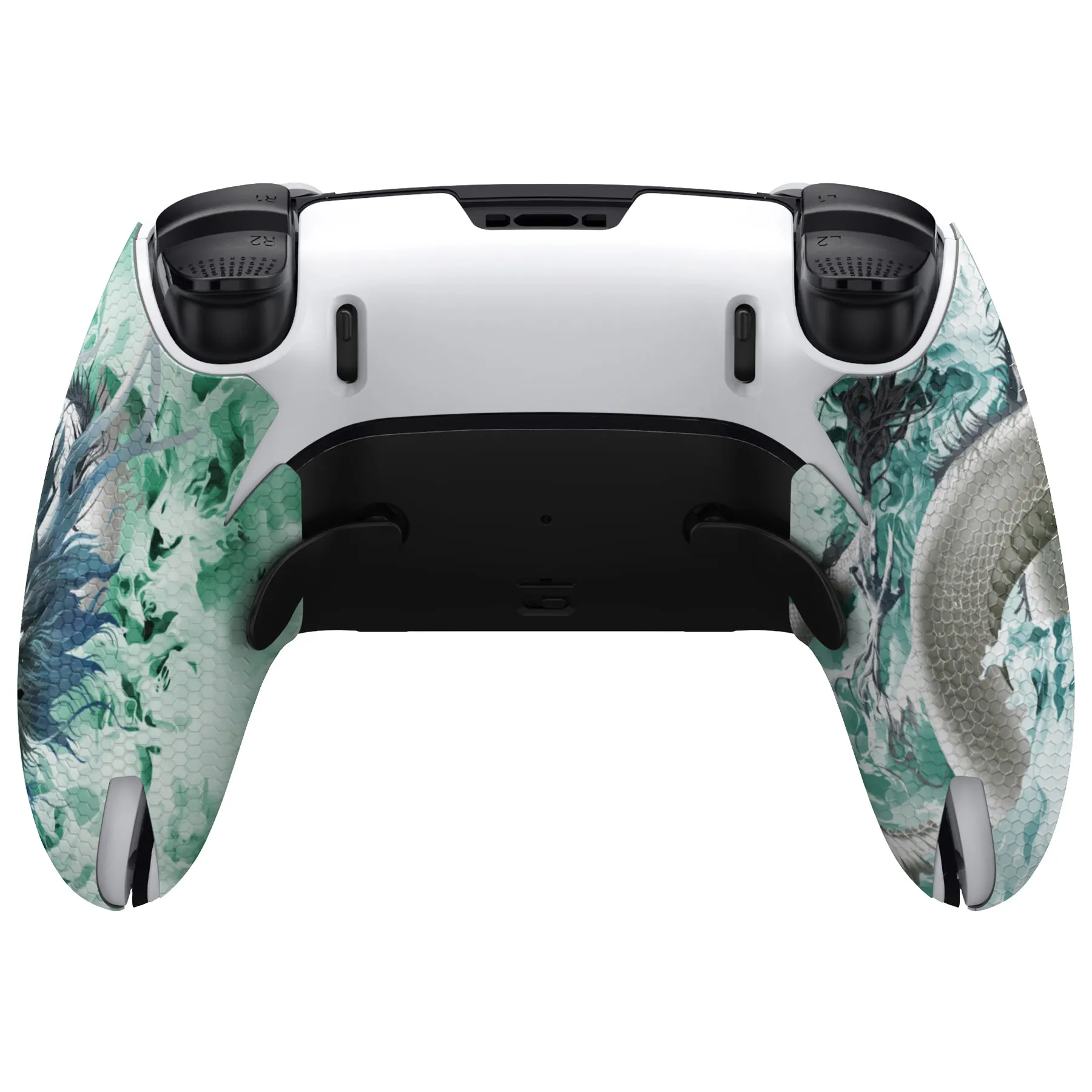 PlayVital Anti-Skid Sweat-Absorbent Controller Grip for ps5 Edge Wireless Controller, Professional Textured Soft PU Handle Grips Anti Sweat Protector for ps5 Edge Controller - Jade Dragon-Cloud Dominator - PFPJ154