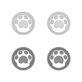 PlayVital Cat Paw Cute Thumb Grip Caps for PS5/4 Controller, Silicone Analog Stick Caps Cover for Xbox Series X/S, Thumbstick Caps for Switch Pro Controller - Gray & Light Gray - PJM3006