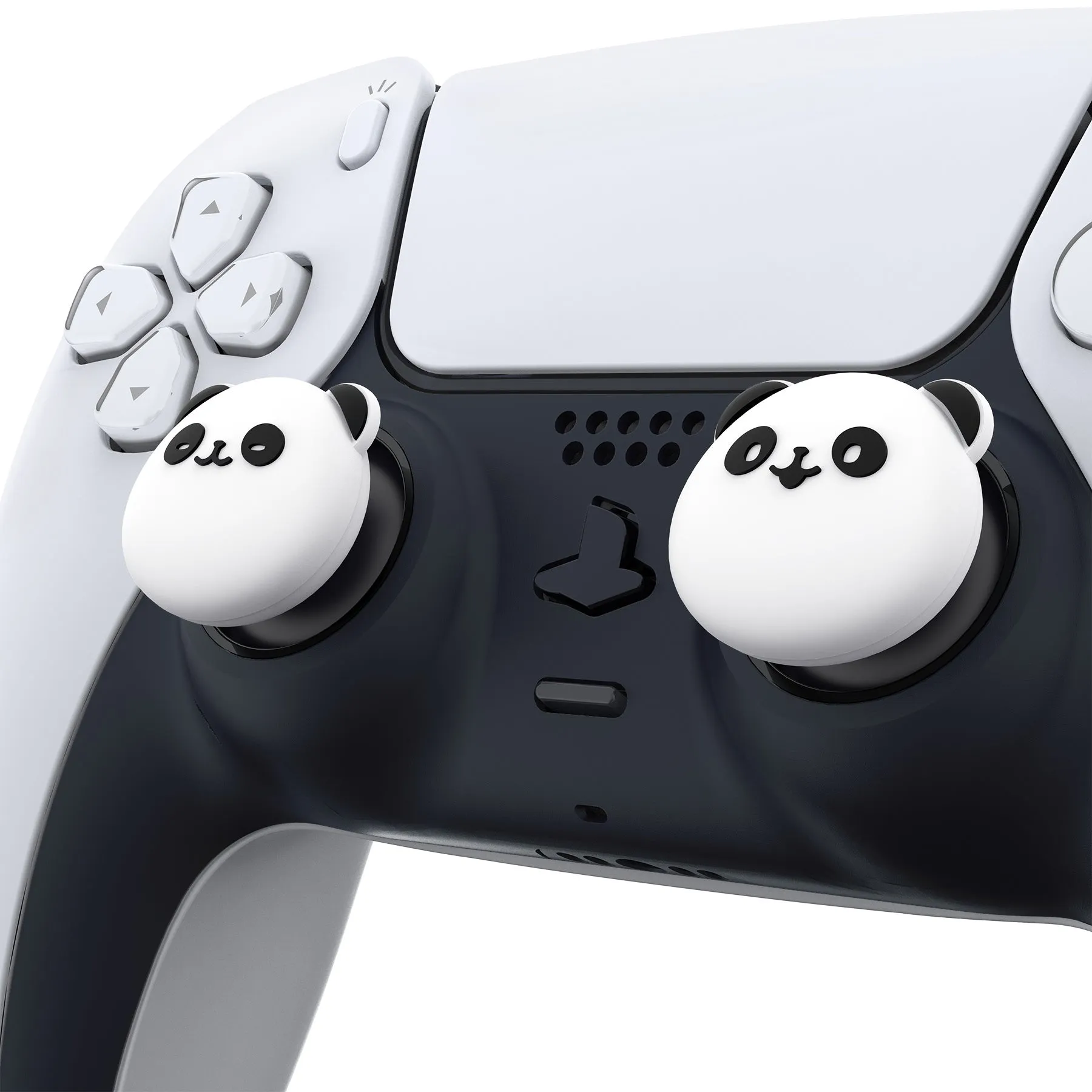 PlayVital Chubby Panda Cute Thumb Grip Caps for PS5/4 Controller, Silicone Analog Stick Caps Cover for Xbox Series X/S, Thumbstick Caps for Switch Pro Controller - PJM3012