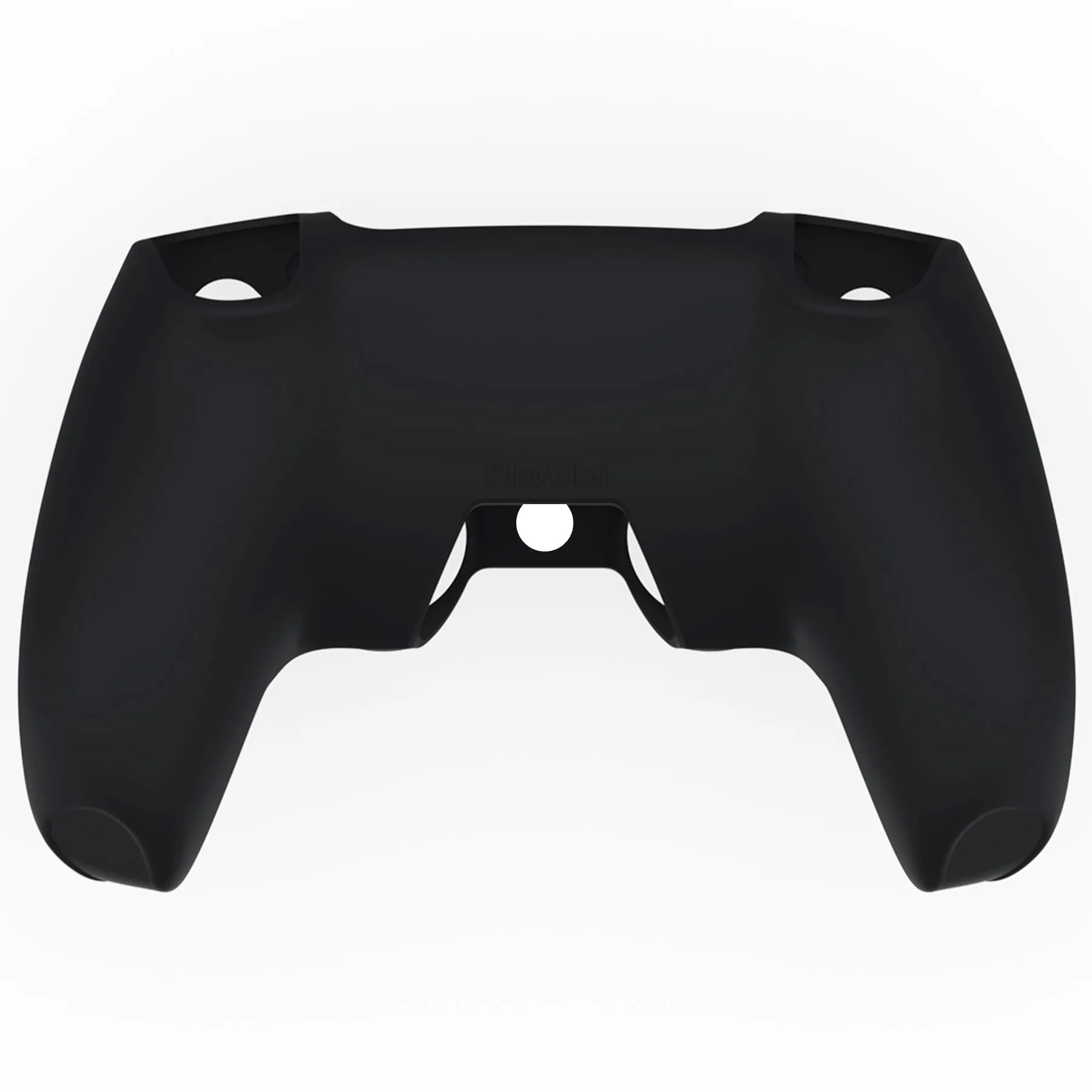 PlayVital Pure Series Dockable Model Anti-Slip Silicone Cover Skin for ps5 Controller, Soft Rubber Grip Case for ps5 Wireless Controller Fits with Charging Station with 6 Thumb Grip Caps - Black - EKPFP001