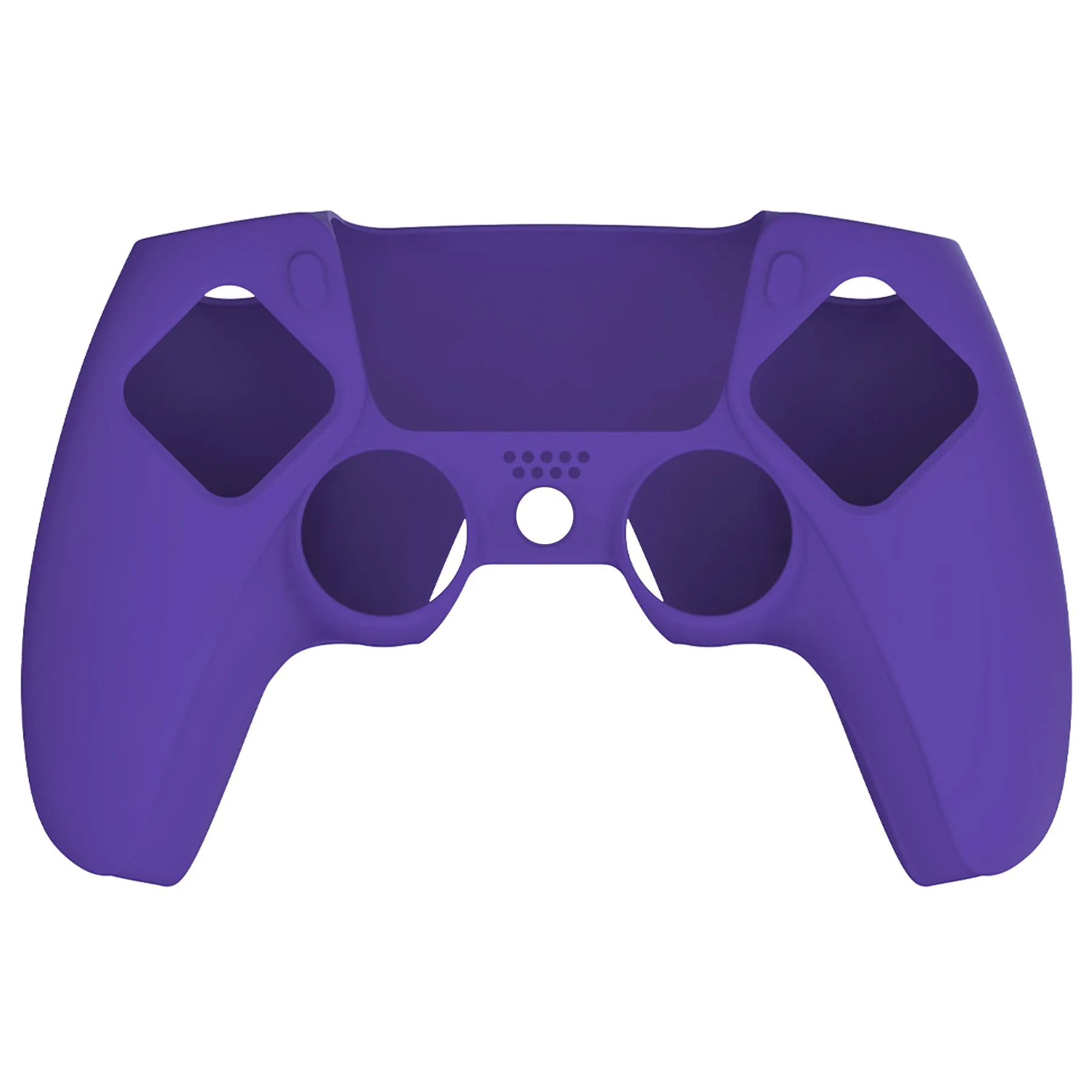 PlayVital Pure Series Ergonomic Anti-Slip Silicone Cover Skin for PS5 Controller, Soft Rubber Grip Case for PS5 Wireless Controller Fits with Charging Station with 6 Thumb Grip Caps - Purple- EKPFP006