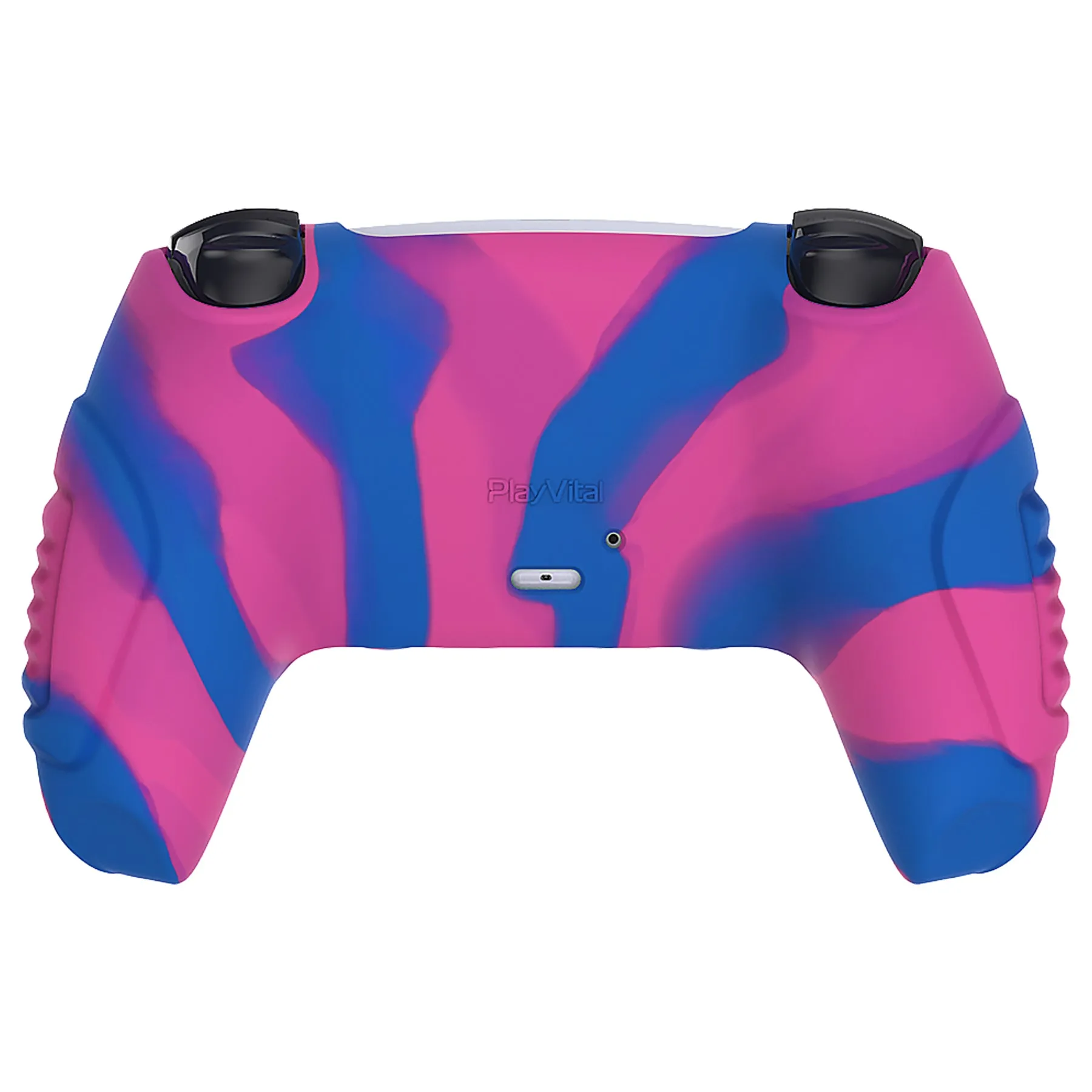 PlayVital Raging Warrior Edition Pink & Purple & Blue Controller Protective Case Cover for PS5, Anti-slip Rubber Protector for PS5 Wireless Controller, Soft Silicone Skin for PS5 Controller with Thumbstick Cap - KZPF007