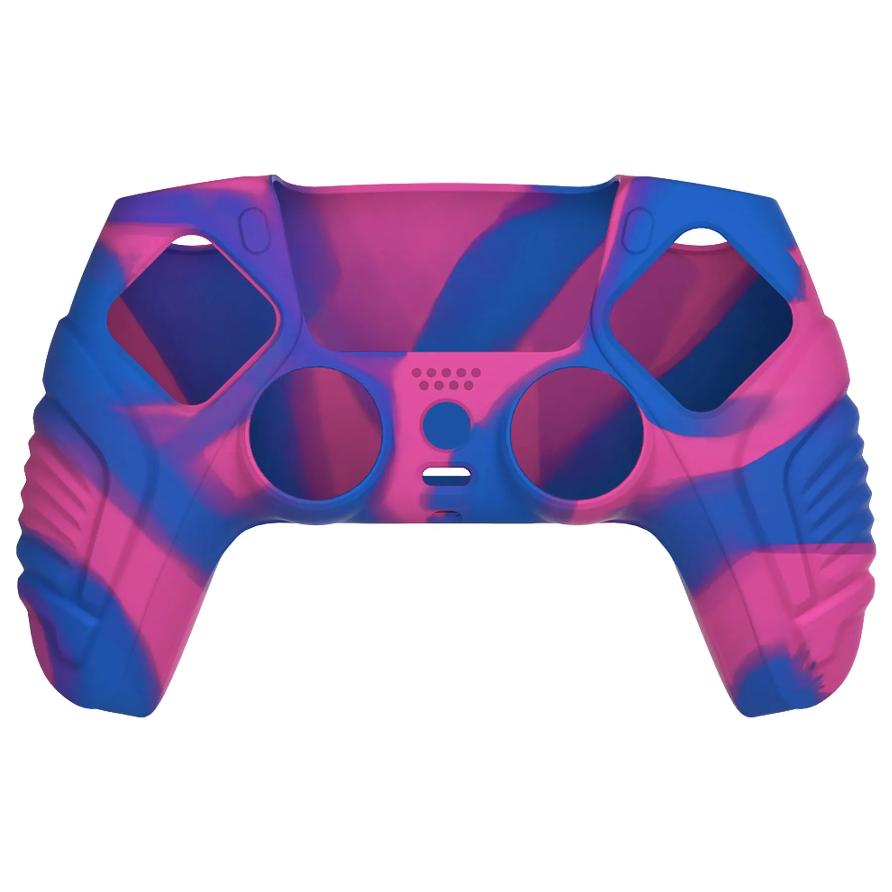 PlayVital Raging Warrior Edition Pink & Purple & Blue Controller Protective Case Cover for PS5, Anti-slip Rubber Protector for PS5 Wireless Controller, Soft Silicone Skin for PS5 Controller with Thumbstick Cap - KZPF007