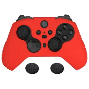 PlayVital Samurai Edition Anti Slip Silicone Case Cover for Xbox Elite Wireless Controller Series 2, Ergonomic Soft Rubber Skin Protector for Xbox Elite Series 2 with Thumb Grip Caps - Passion Red - XBE2M014