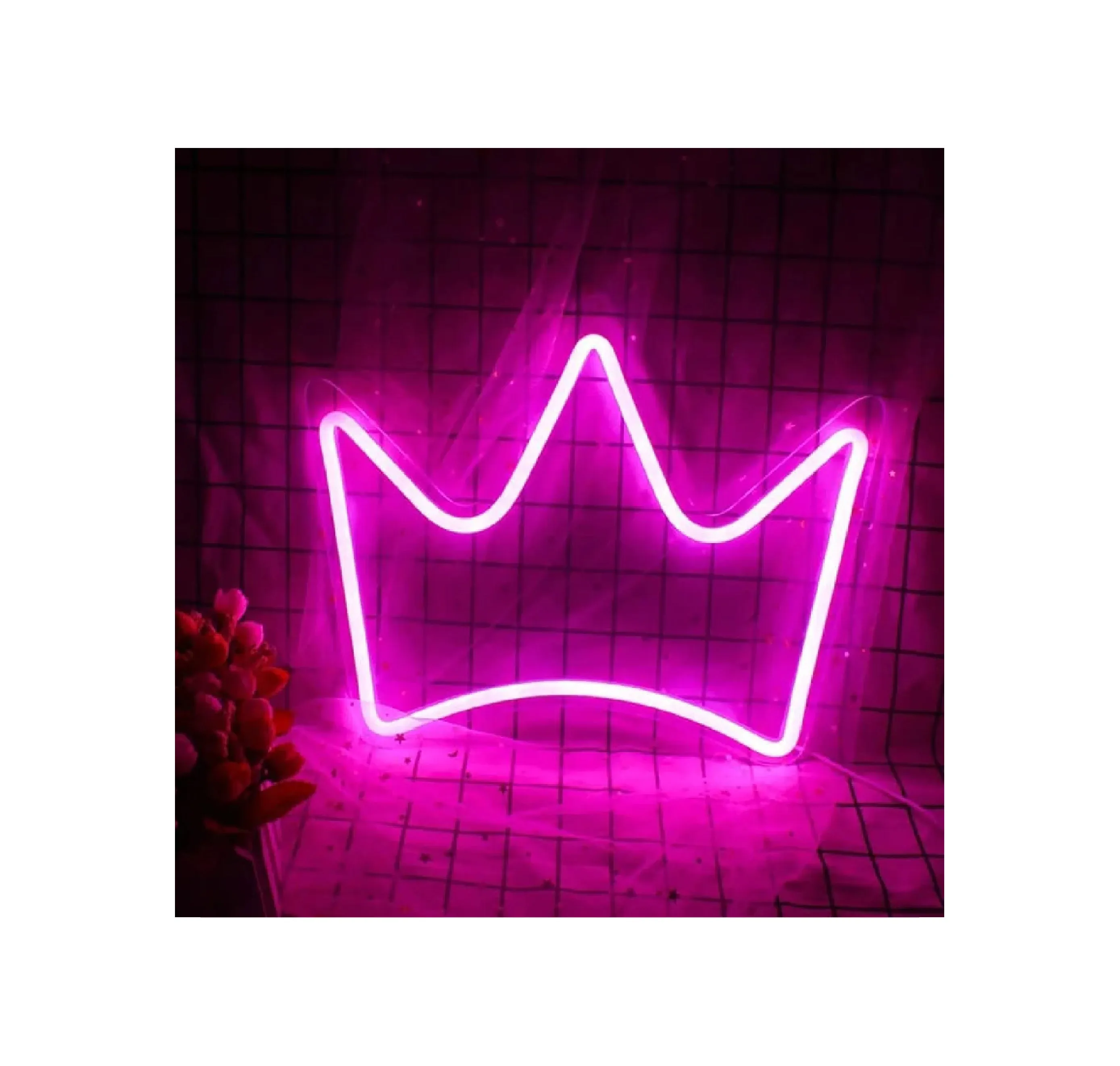 Princess Crown Neon Light Strip for Wall Kids Bedroom Office Home Decoration LED Art Indoor L X H 12 X 9.3 Inches