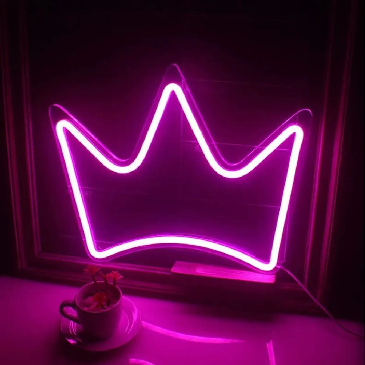 Princess Crown Neon Light Strip for Wall Kids Bedroom Office Home Decoration LED Art Indoor L X H 12 X 9.3 Inches