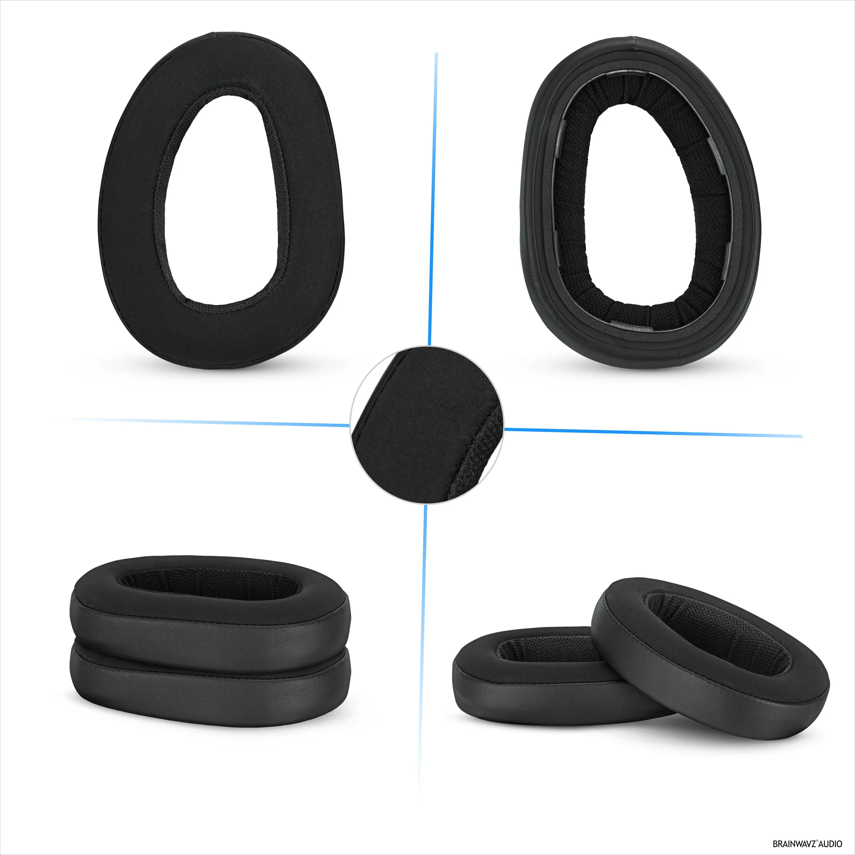 Replacement Earpads for for Sennheiser GSP500, GSP550, GSP600 & GSP670 Headphones - Luxurious Nubuck PU Leather & Memory Foam