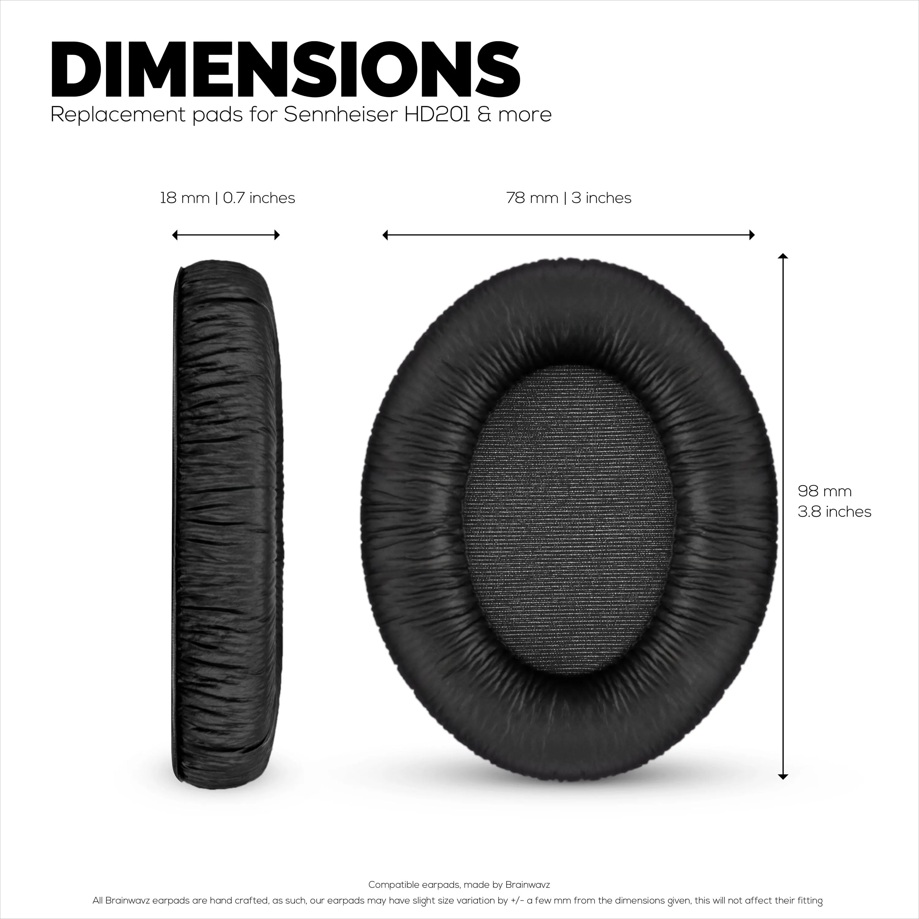 Replacement Earpads for Sennheiser HD201 HD201S HD180 HD418 HD419 HD421 HD428 HD429 HD438 HD439 HD448 HD449 Headphones