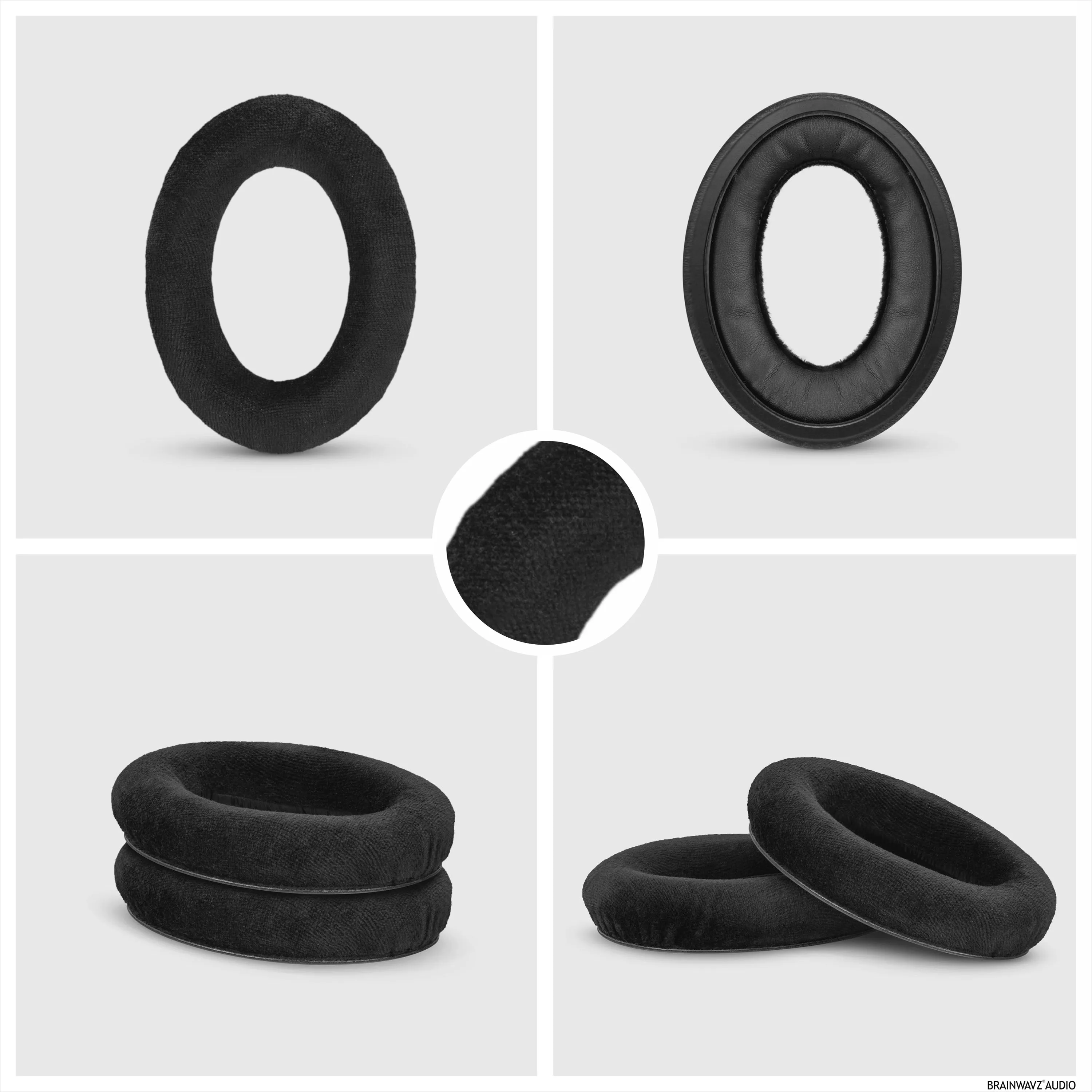 Replacement Earpads for Sennheiser HD598 (CS/SE/SR), HD599, HD558, HD518, HD595, HD569, HD579, HD560S, HD555, HD515, HD559 Headphones, Velour Black