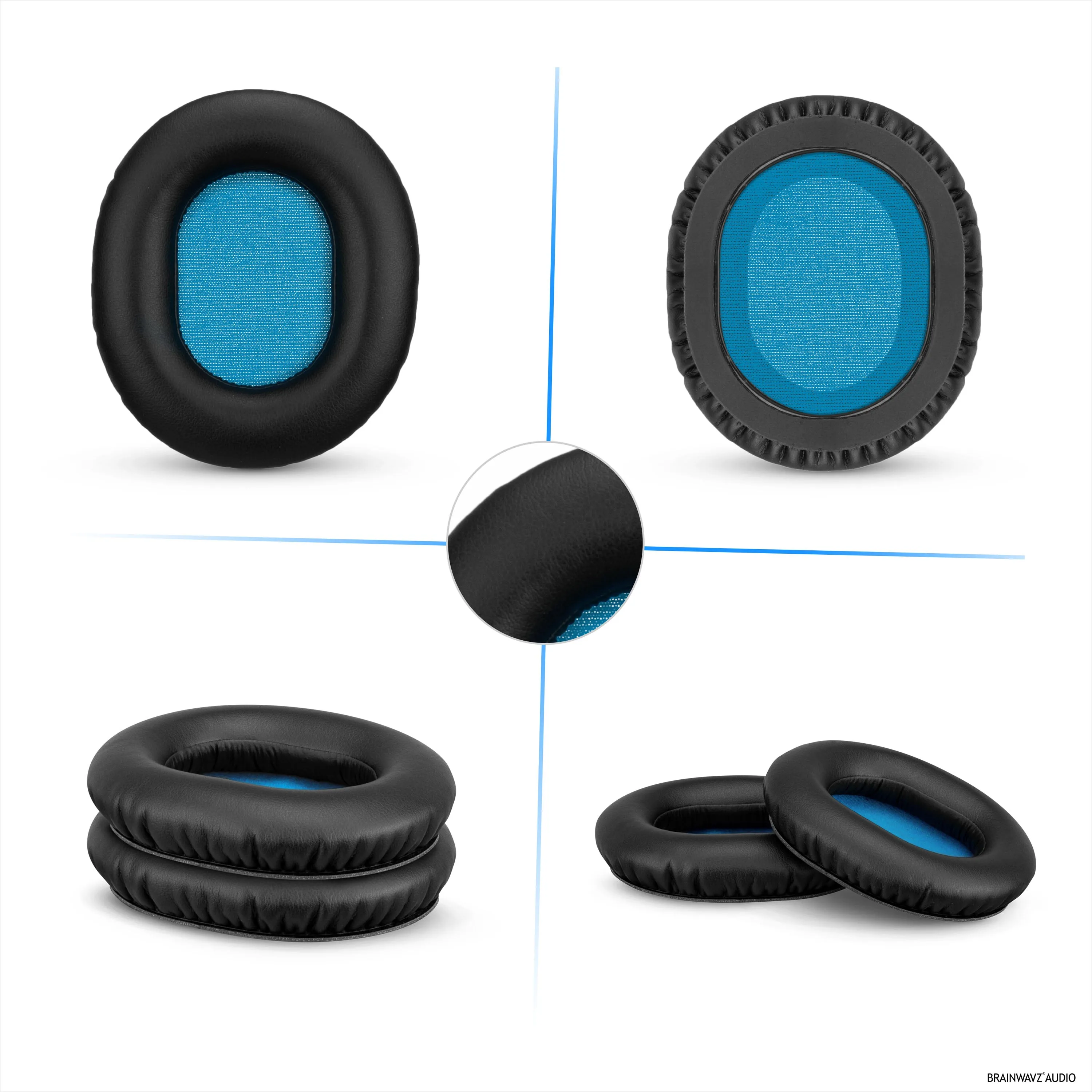 Replacement Earpads for Sennheiser HD8 / HD8 DJ / HD6 Mix Headphones - Soft PU Leather & Memory Foam