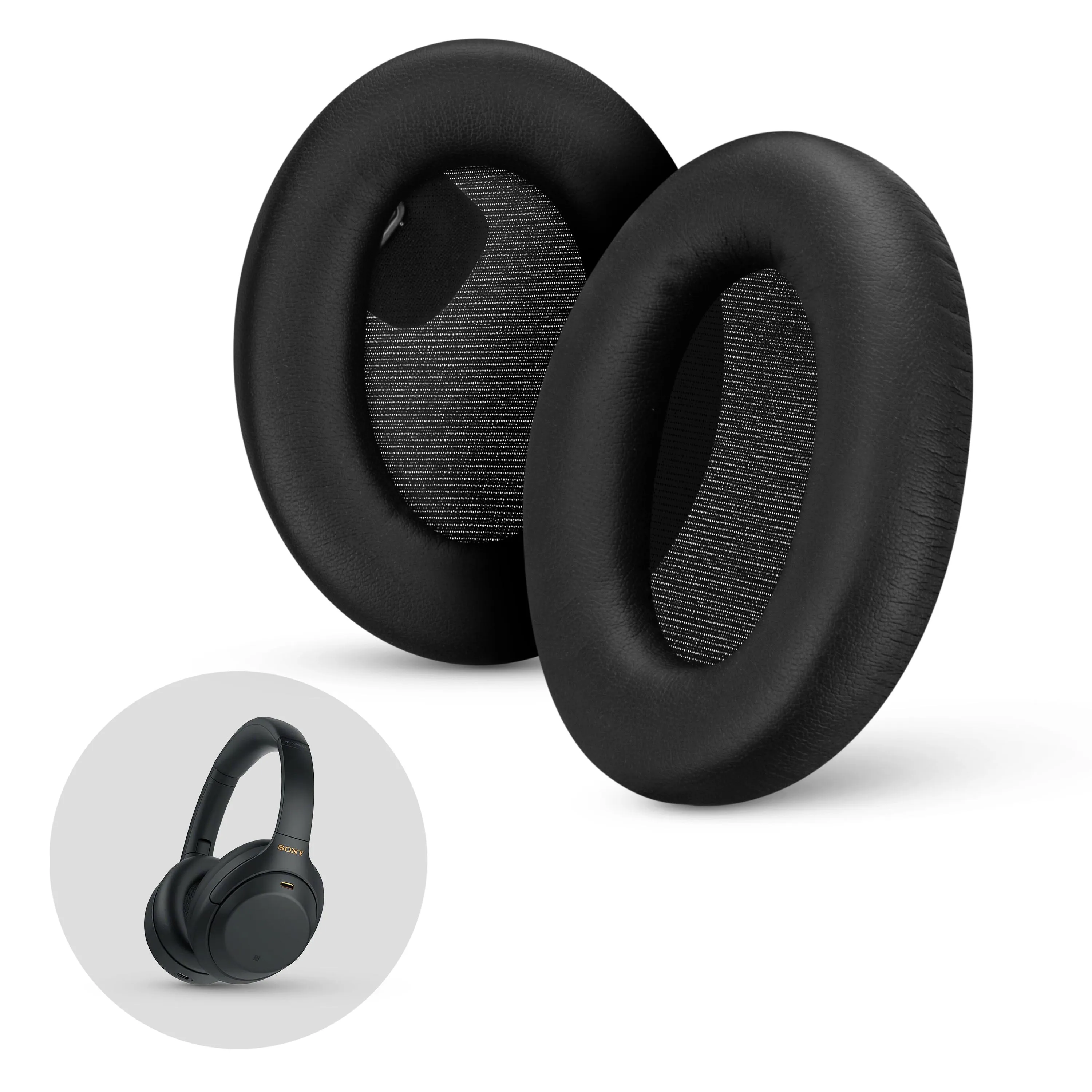 Sony WH-1000XM4 Replacement Earpads - Soft PU Leather & Memory Foam Ear Pad Cushions For Extra Comfort, Easy & Quick Installation