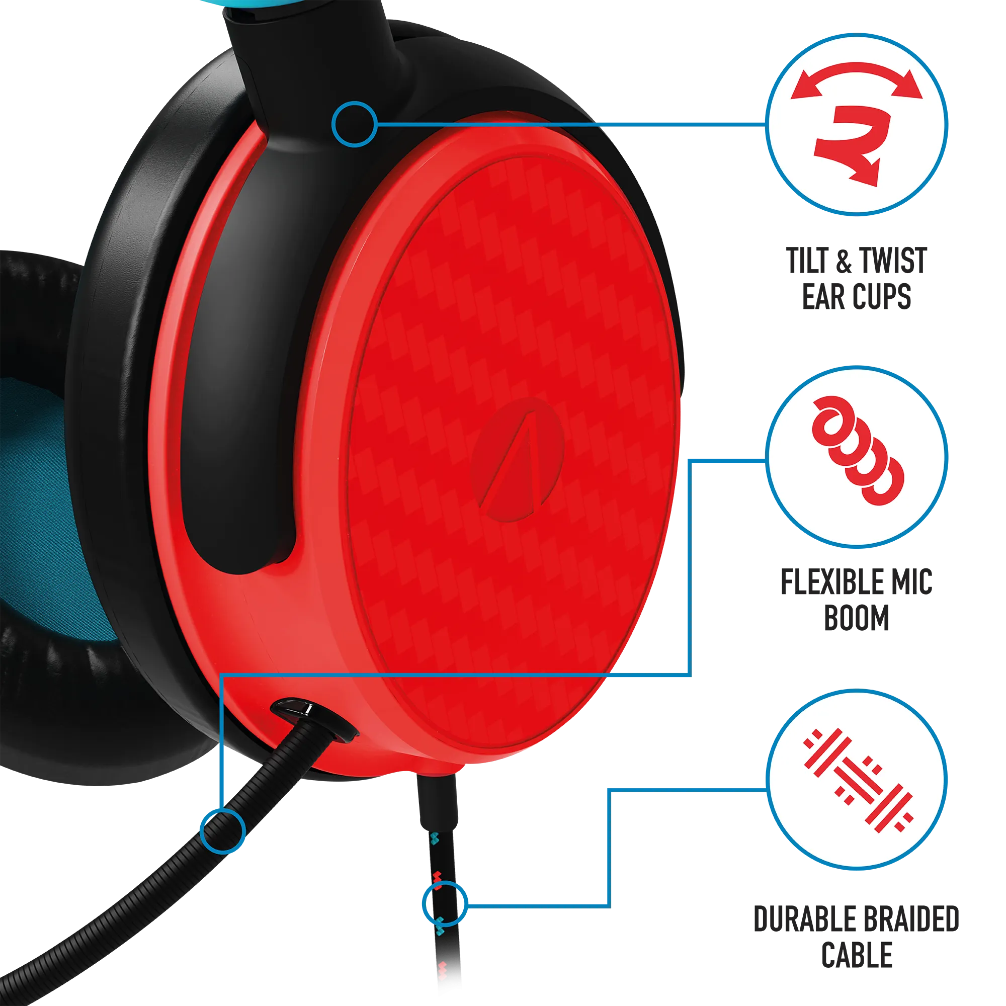 Stealth C6-100 Gaming Headset for Switch, XBOX, PS4/PS5, PC - Neon Blue/Red