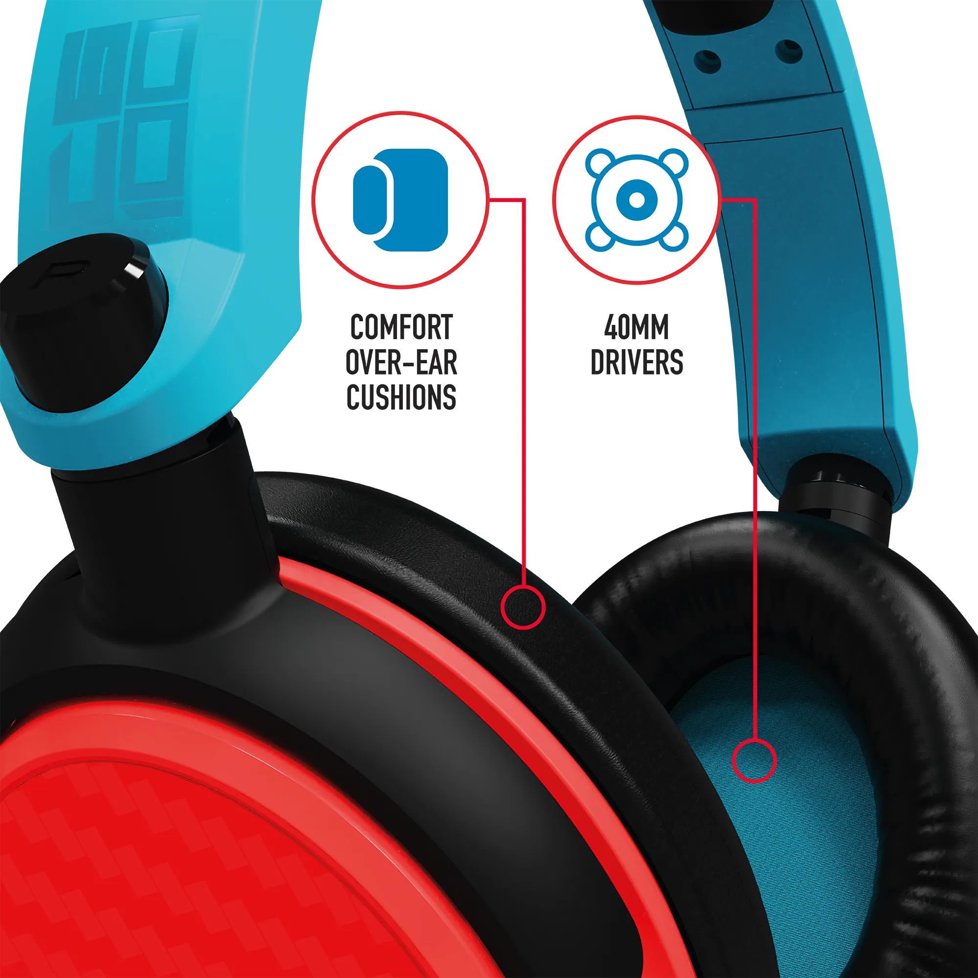 Stealth C6-100 Gaming Headset for Switch, XBOX, PS4/PS5, PC - Neon Blue/Red